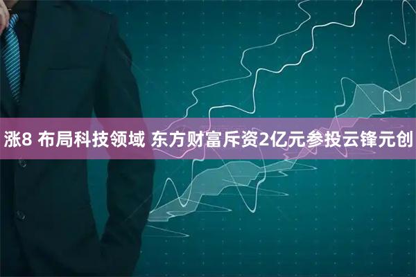 涨8 布局科技领域 东方财富斥资2亿元参投云锋元创